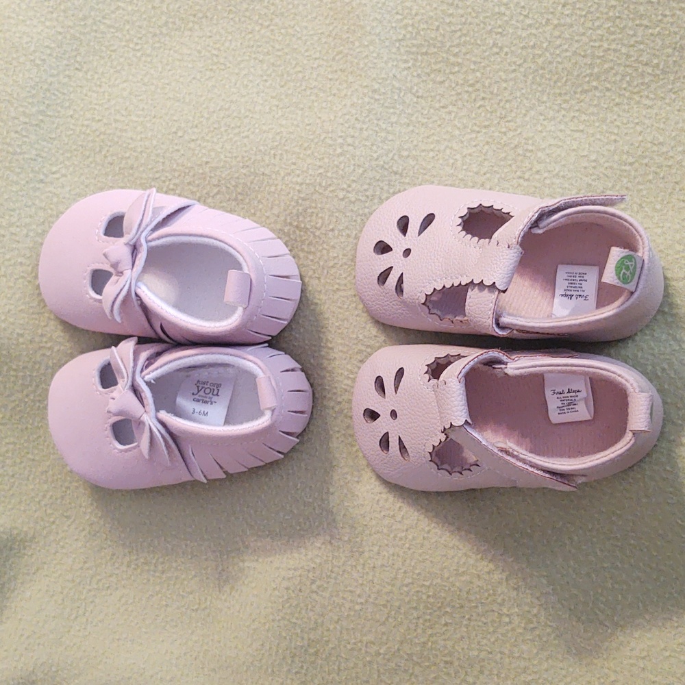 Two pair Infant shoes - pink